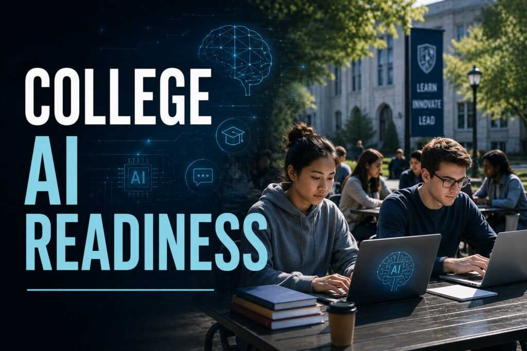 college students outside working on their laptops